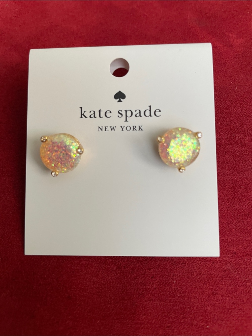 kate spade Opal Glitter Stud Earrings NWT